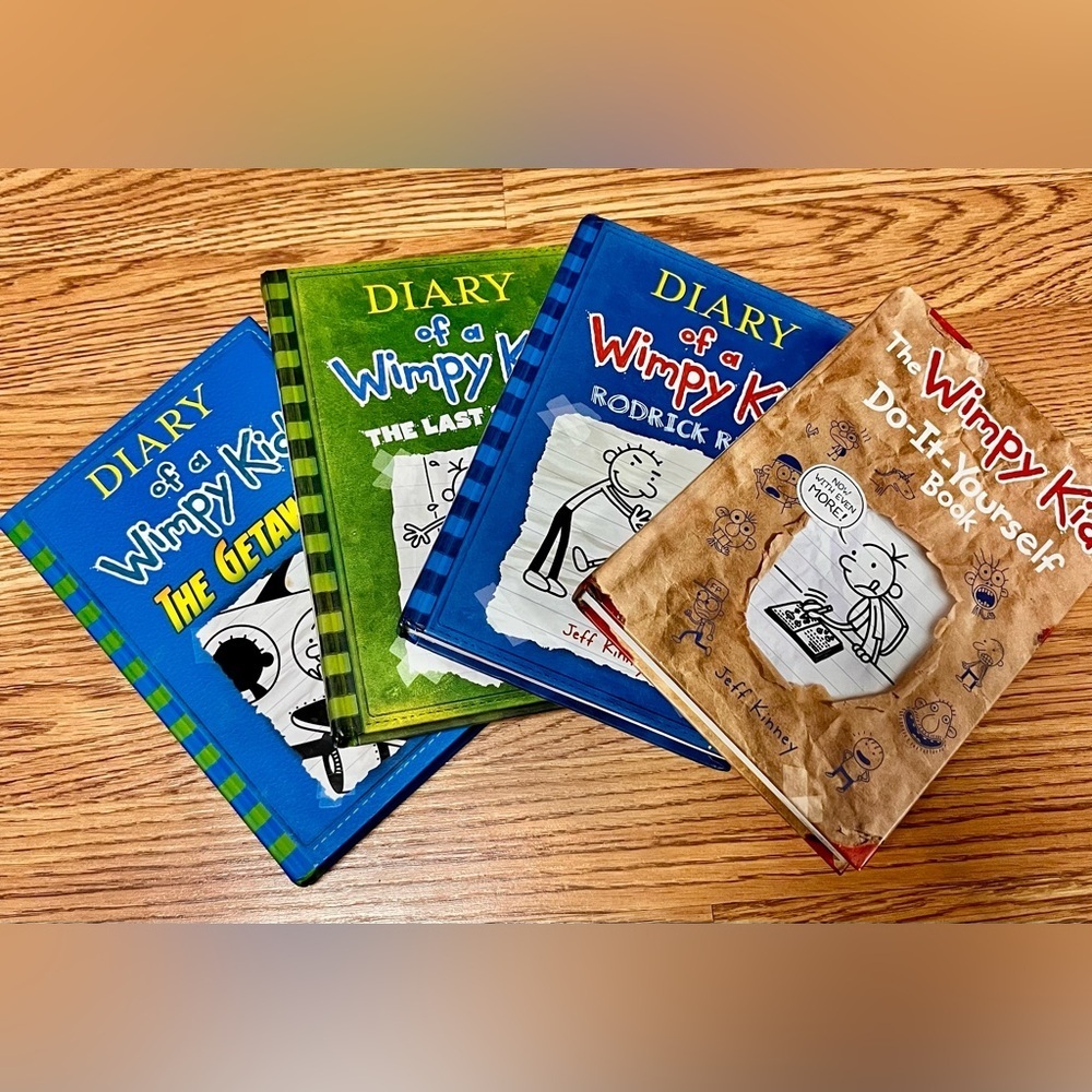 Lot of 4 Diary of a Wimpy Kid Hardback Books Jeff Kinney Series Bundle